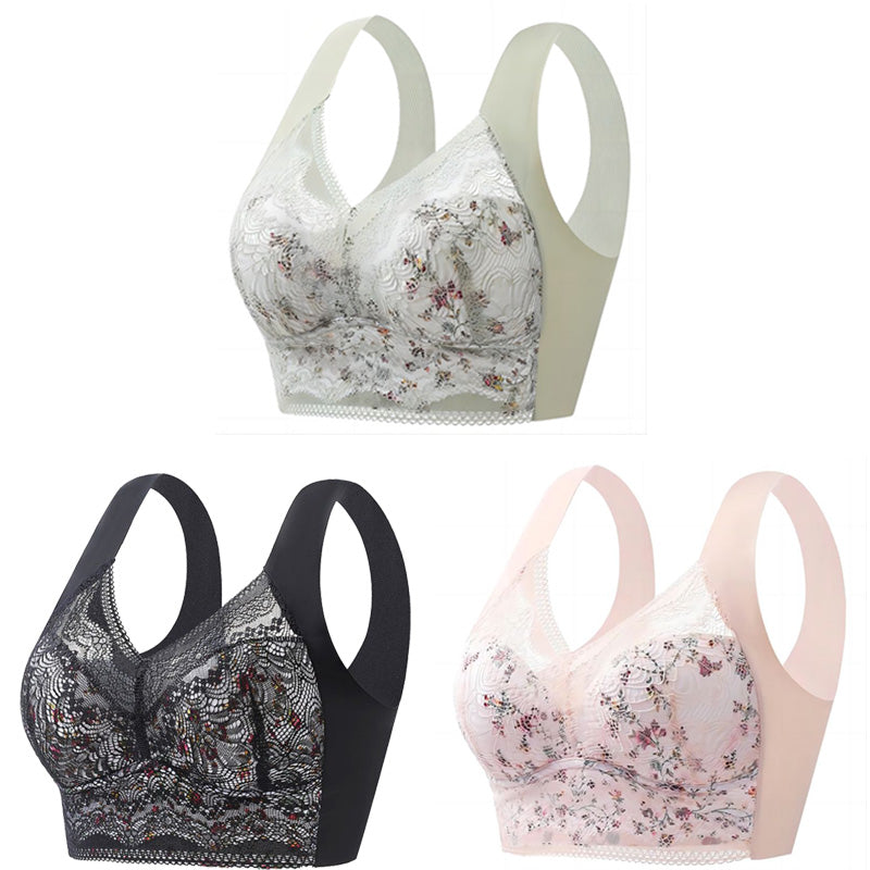 🤩【Σετ των 3】✨【40kg-100kg】🎁🎁 Εφαρμοστό και άνετο μεγάλο σουτιέν από μετάξι πάγου, αναπνεύσιμο και ρυθμιζόμενο - Μειωμένη τιμή