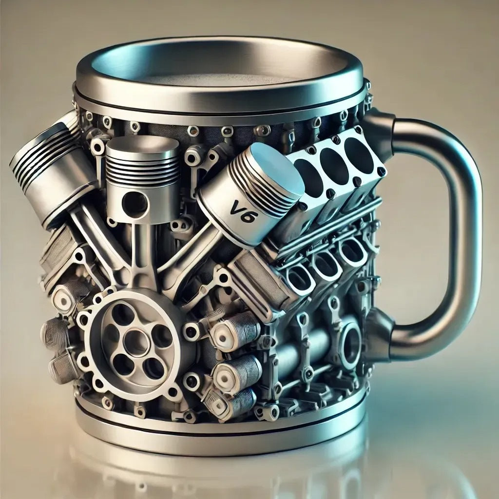 ☕Creative Engine V6V8 Kubek do kawy ze stali nierdzewnej，Prezenty świąteczne