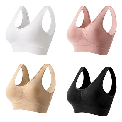 【4 artículos】【S-5XL】Sujetador push-up sexy sin aros y talla grande