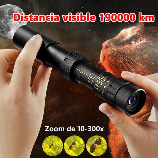 🔭✨ Monocular 10-300x40 con zoom – visión HD de alta potencia para actividades al aire libre y uso nocturno 🌙🏔️