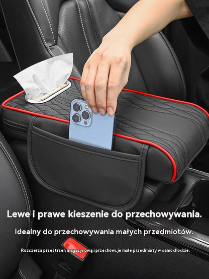 🚘【Dostępne w wielu kolorach】Wielofunkcyjny podłokietnik samochodowy 3 w 1 z prawdziwej skóry - 4205302