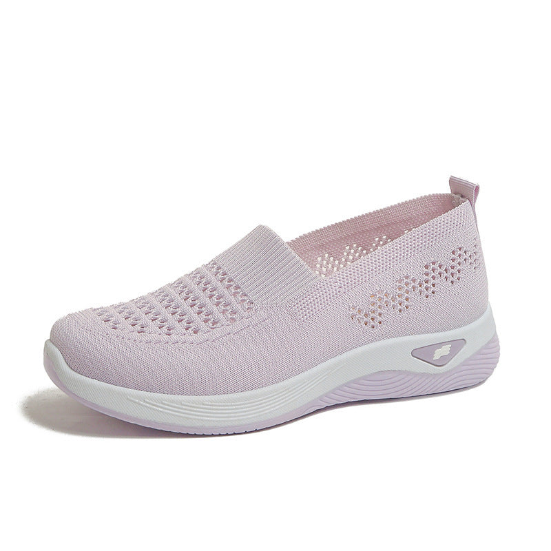 💖Oferta por tiempo limitado🔥【35-43】🥿Zapatos nuevos de mujer tejidos, transpirables, casuales, antideslizantes para mamás, planos y flexibles._4248038