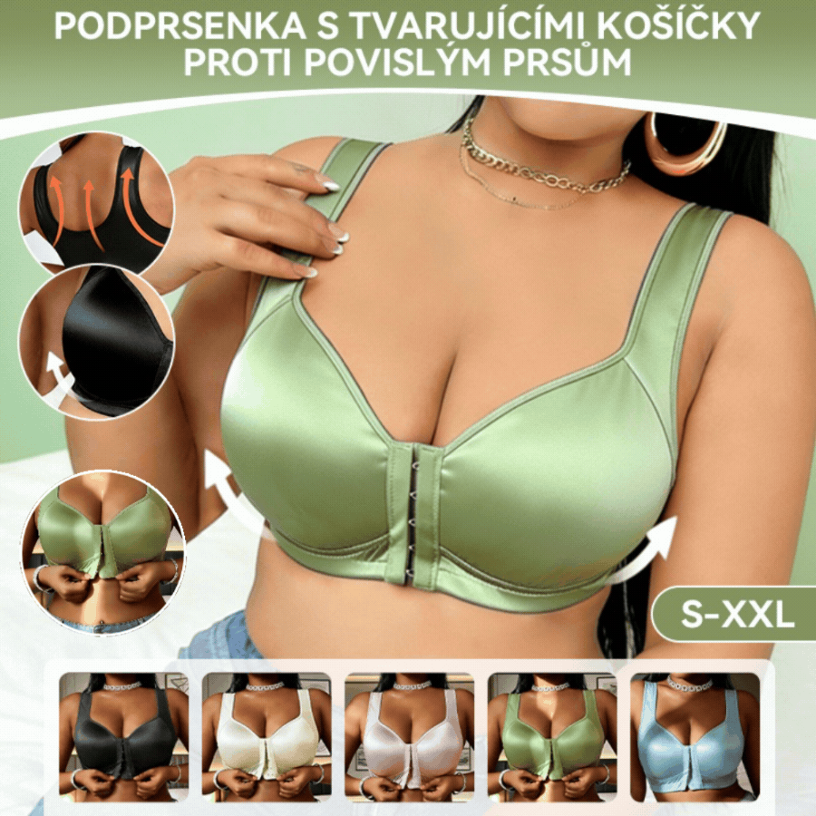 😍👙【3 piezas】【40-100 kg】Sujetador de mujer sin aros con cierre frontal
