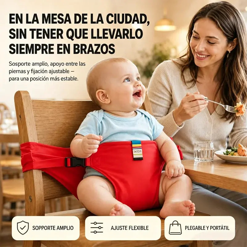 👶✨Cinturón de Seguridad Portátil para Trona de Bebé | Arnés Universal para Silla de Comida Infantil | Ideal para Viajes y Salidas con Niños