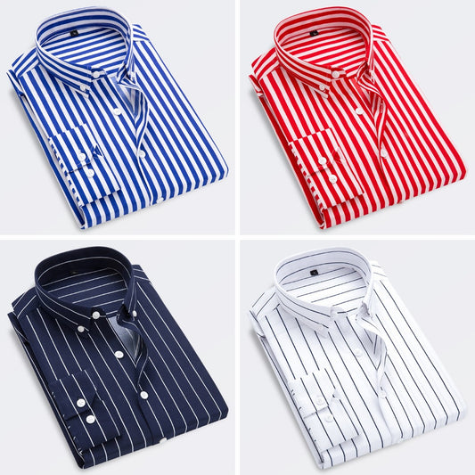 🔥【M-5XL】2025 Ανδρικό επαγγελματικό ριγέ πουκάμισο με μακριά μανίκια