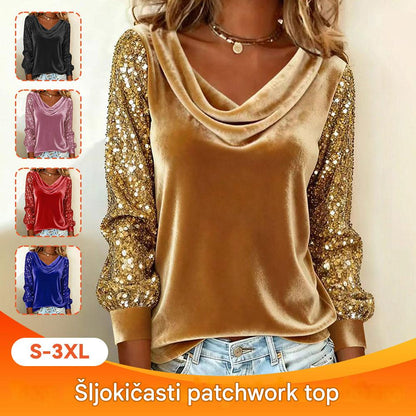 🔥 Ženska Modna Bluza od Veline, s Kompliciranim Kolačkom, Uklopljenim Trakama i Dugi Rukav 🔥- 4183379