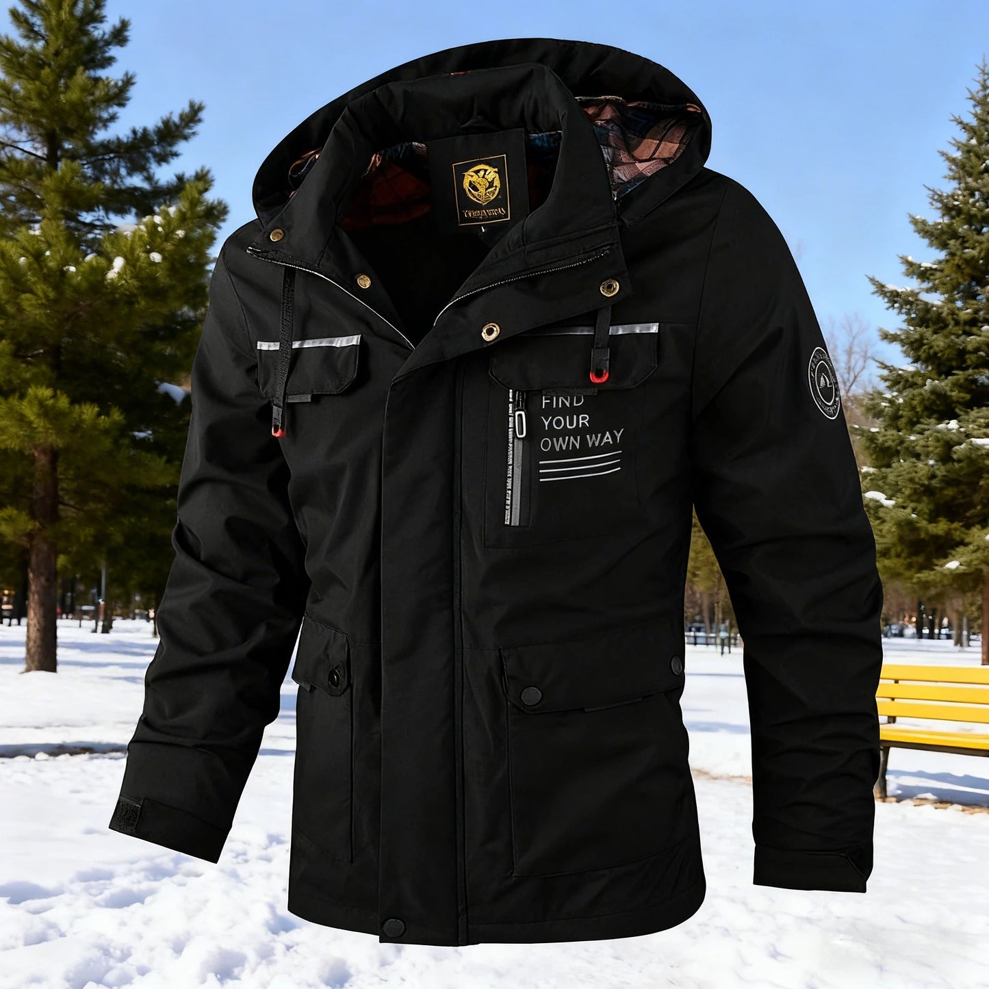 🔥🔥【M-6XL】Nowa, gruba, ciepła, jesienno-zimowa męska kurtka wiatroszczelna i wodoodporna-4167879