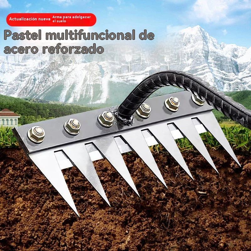 Rastrillos para maleza con púas de acero al carbono para jardín: duraderos, con agarre ergonómico y para desherbar de manera eficiente 🌱
