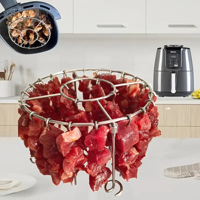 🍖🍗Gril z nerezové oceli 304 s 24 špízy do horkovzdušné fritézy