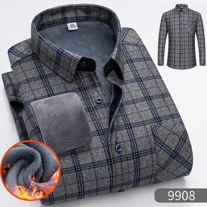 👔【L-5XL】Męska koszula biznesowa na jesień i zimę, ciepła, z długim rękawem