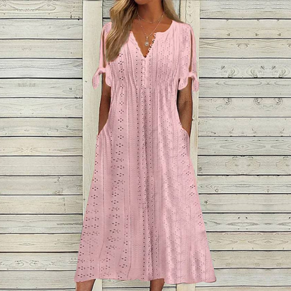 【🏆Nejprodávanější produkty】👗 Jednoduché a jemné jednobarevné šaty