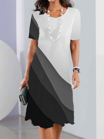 👗【XS-5XL】Sexy šaty 2025 s potiskem a kulatým výstřihem pro ženy