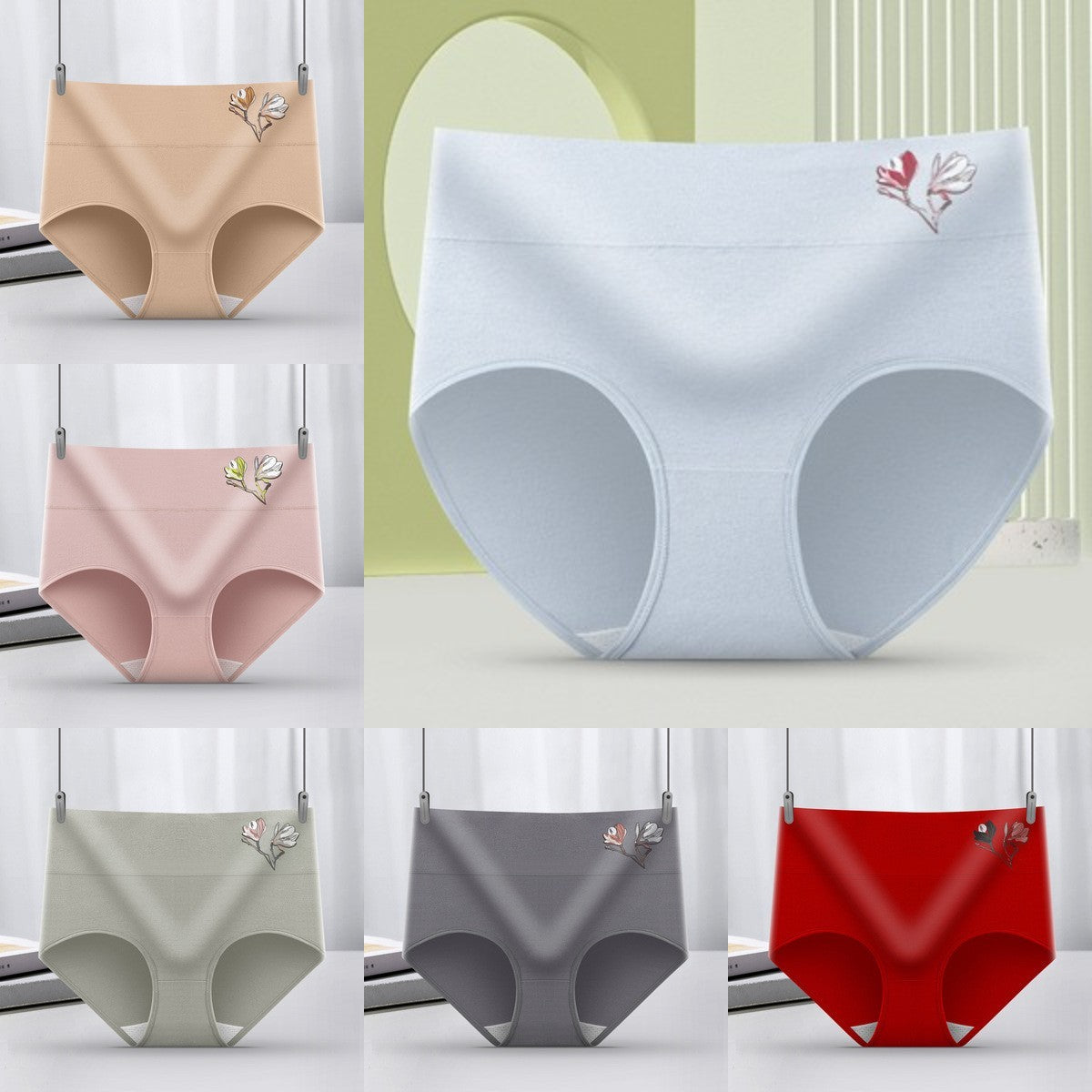 🌟【L-XXL】【Más vendidos】1 juego (6 uds) de bragas antibacterianas de algodón que no dejan marcas