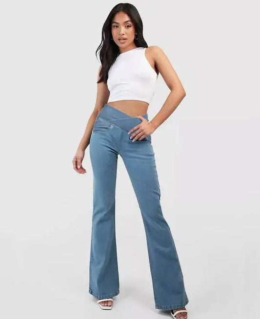 👖 50% de descuento🔥【40-110 kg】Nuevos jeans cruzados de cintura alta a la moda 2026 ✅Pago contra entrega