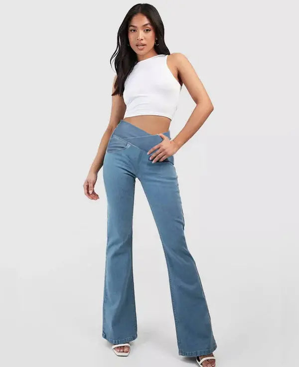 👖 50% de descuento🔥【40-110 kg】Nuevos jeans cruzados de cintura alta a la moda 2026 ✅Pago contra entrega
