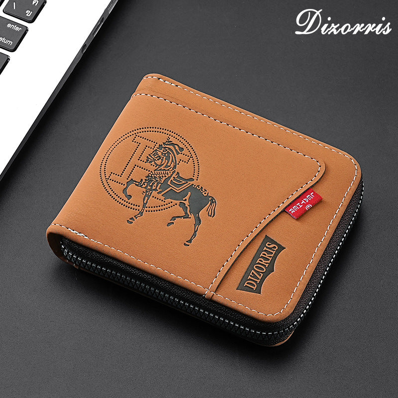 🔥🔥Novi i elegantni muški kratki novčanik s patentnim zatvaračem u retro stilu. - 4204072