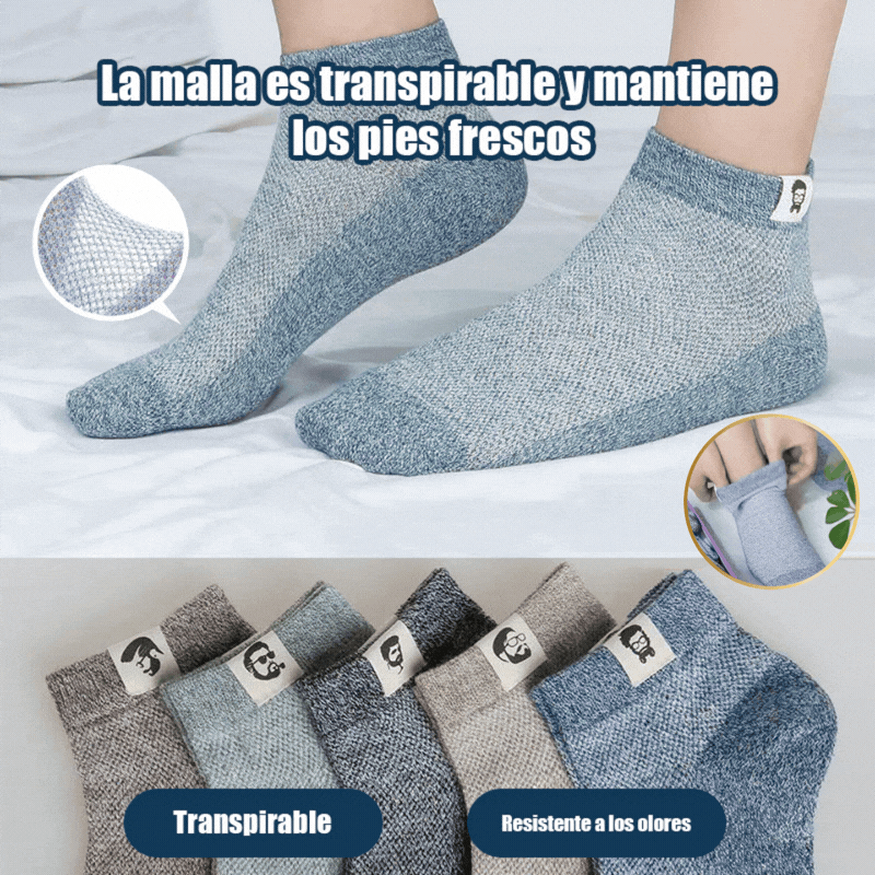 🔥Compra 5 y llévate 5 gratis⚡【Paquete de 10 pares】🧦Calcetines transpirables, antibacterianos y resistentes al olor para hombre, nuevos en 2026, primavera/verano