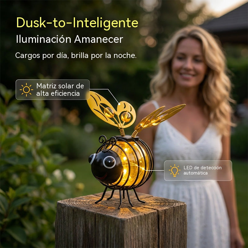 🌙🍃Lámpara colgante solar con forma de abeja: luz ámbar cálida, sin parpadeos, ideal para fiestas en el jardín, acampadas o habitaciones infantiles🌞🌜