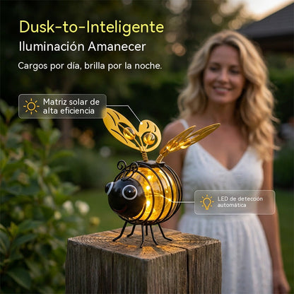 🌙🍃Lámpara colgante solar con forma de abeja: luz ámbar cálida, sin parpadeos, ideal para fiestas en el jardín, acampadas o habitaciones infantiles🌞🌜