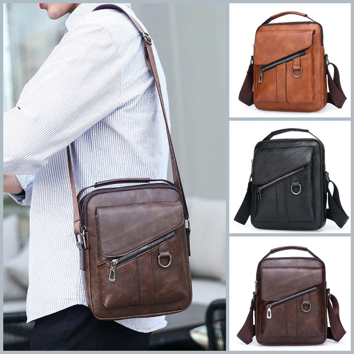 👜 Módní ležérní kožená taška z hovězí kůže pro muže