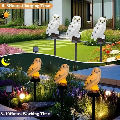 🦉 Solární dekorativní lampa ve tvaru sovy – Teplé světlo pro vaši zahradu-4078994