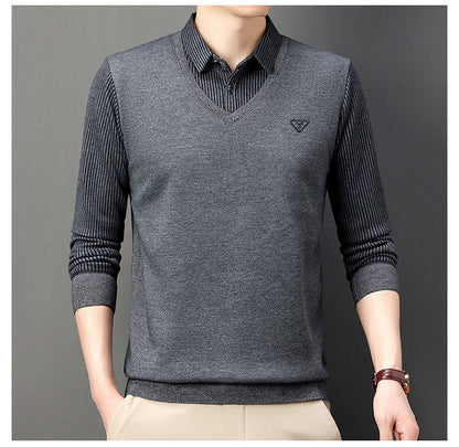 【M-4XL】🔥Męska koszulka polo na jesień i zimę z kołnierzykiem, długim rękawem, dwuczęściowa, męska koszulka polo w średnim i starszym wieku