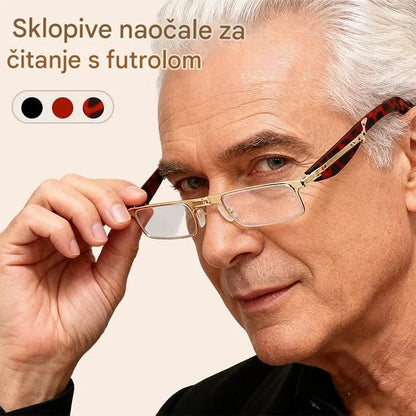 🔥【Kupite 1, dobijte 1 gratis】Sklopive naočale za čitanje s anti-plavim svjetlom i futrolom - 4222205