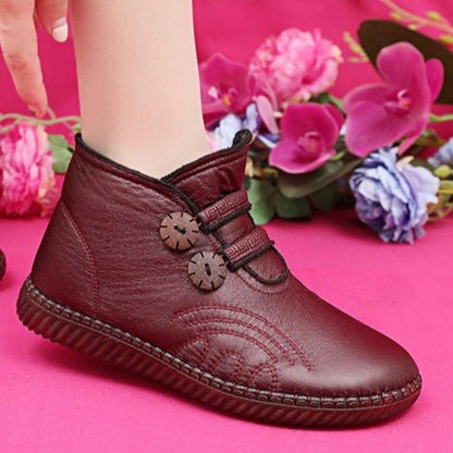 【35-40】Włoskie, ręcznie robione skórzane damskie buty antypoślizgowe na jesień i zimę