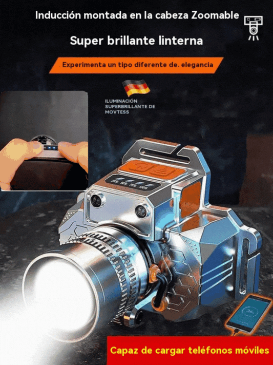 【30%OFF】🔦Linterna ultrabrillante con sensor para la cabeza, libera tus manos, con un tiempo de iluminación ultralargo.