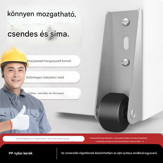【4 kerék + 16 csavar】🚪 Görgős tartó megsüllyedt ajtókhoz – Csendes, állítható és könnyen felszerelhető 🔧 - 4223887