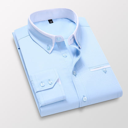 👔【M-5XL】Camisa de negocios de manga larga para hombre de alta calidad, cómoda y elástica_4312738