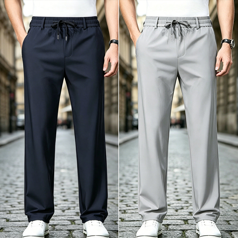 👖[Compra uno y llévate otro gratis] Pantalones casuales de pierna recta: confeccionados con un material elástico, delicado y transpirable para una máxima comodidad.