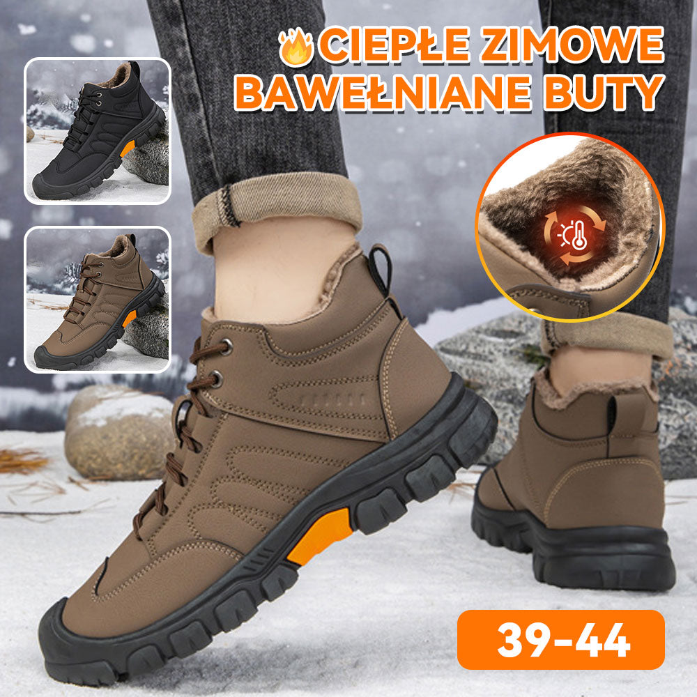 ❄️ Król Przeciwdziałania Mroźniom! Męskie Botki Śnieżne Na Wysokim Podnóżu O Luźnym Kroju, Bawełniane Buty Z Grubą Wełnianą Wstawką, Antypoślizgowe I Odporne Na Zużycie 🔥-4182418