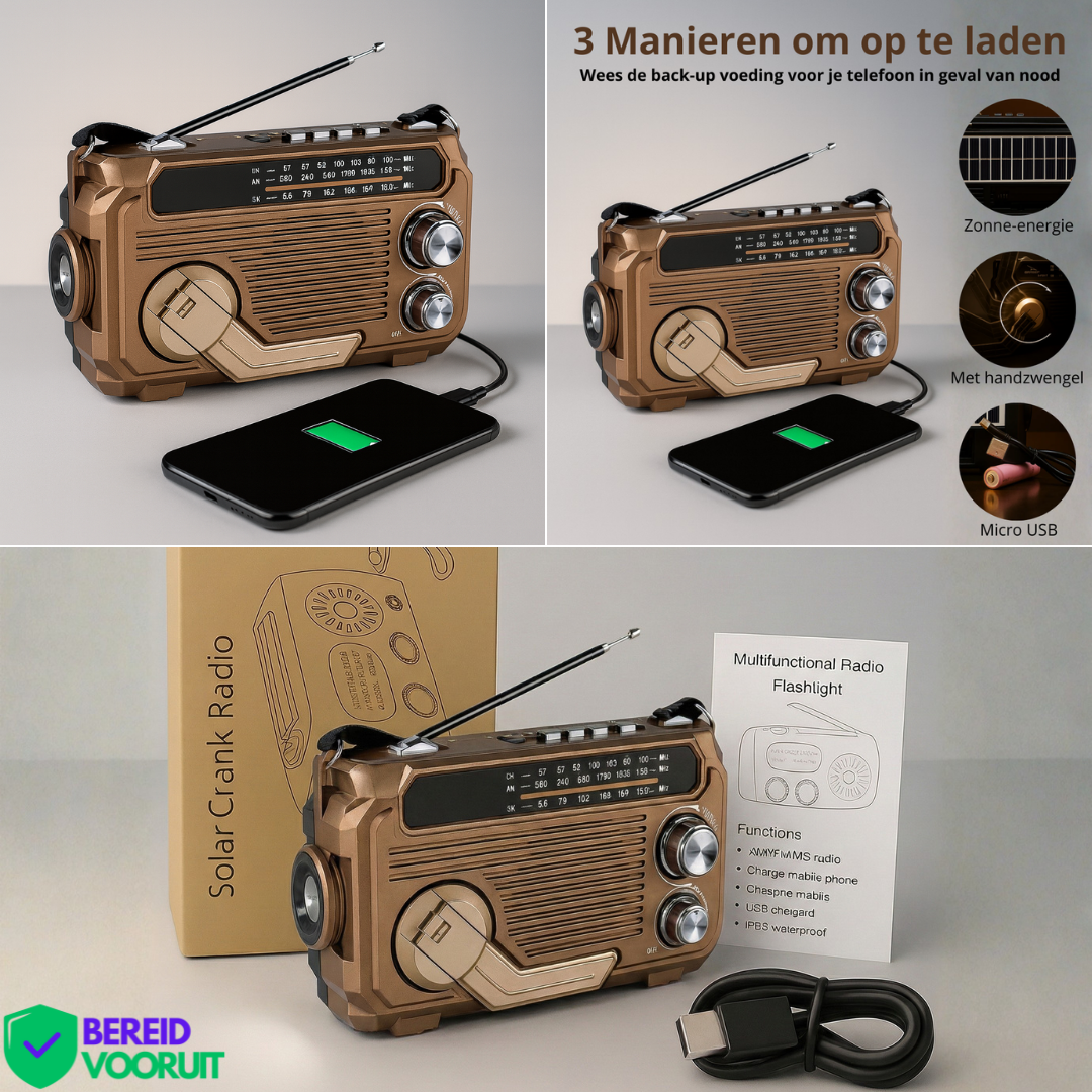 🏕️【Autenticidad garantizada】Linterna portátil con radio AM multifunción