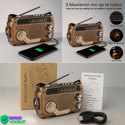 🏕️【Autenticidad garantizada】Linterna portátil con radio AM multifunción