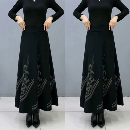 👗🎀【S-3XL】Všestranná pletená midi sukňa na jar a jeseň, elastická a zoštíhľujúca sukňa áčkového strihu