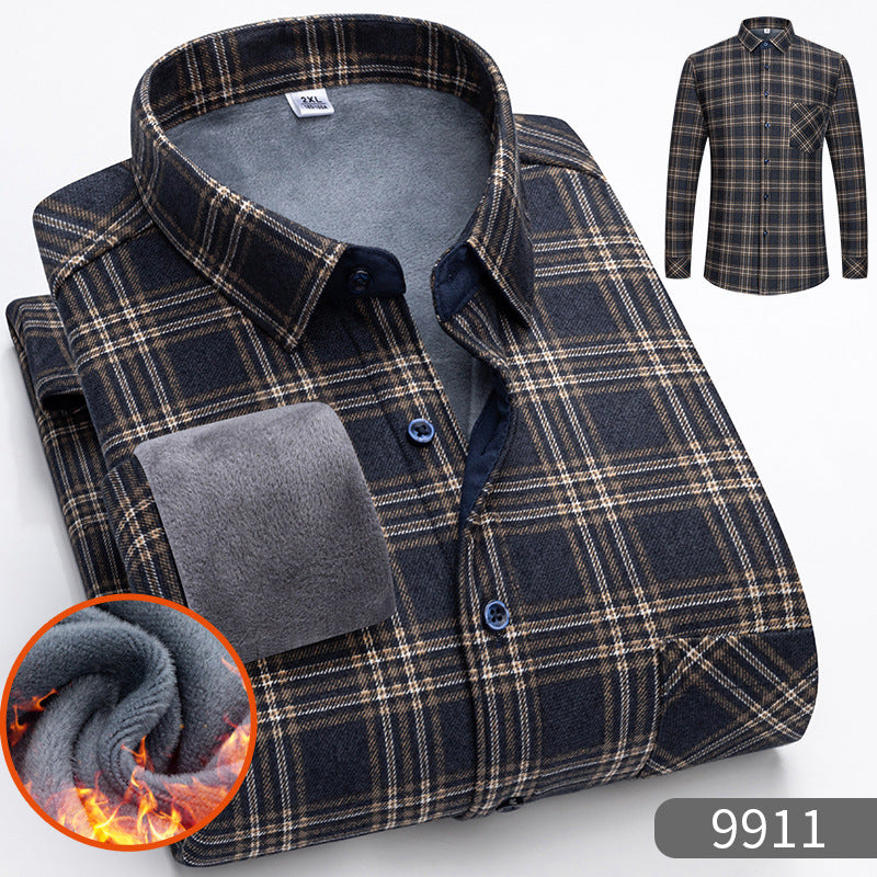 👔【Μεγέθη L-5XL】Εαρινό-χειμερινή θερμή επιχειρηματική μπλούζα με μακριά μανίκια