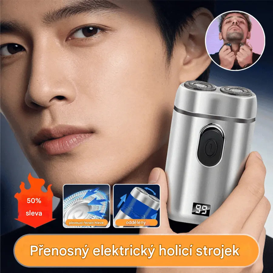 🚚 Doprava zdarma 🧡Pánský elektrický holicí strojek, USB nabíjení • Voděodolný • Přesné holení