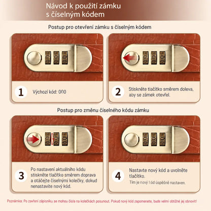 📓💰🔐K uložení šeků, hotovosti, bankovních karet a různých dokladů používejte zápisník chráněný heslem.