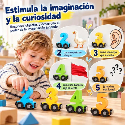 🔥Compra 1 y llévate 1 gratis🔥🚂 Tren Magnético de Números para Niños | Juguete Educativo de Construcción para Aprender Jugando