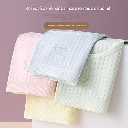 💓(7 db)  Női egyszerű és fejlett antibakteriális fehérnemű magas derékkal, 35-90kg súlyú nők számára