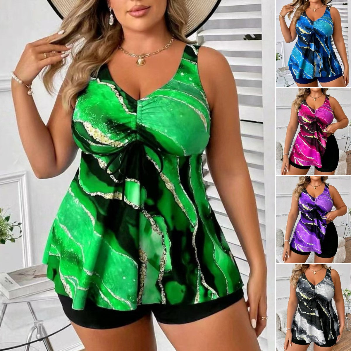🏖️👙🌴【S-5XL】Stylové plavky s potiskem pro větší velikosti