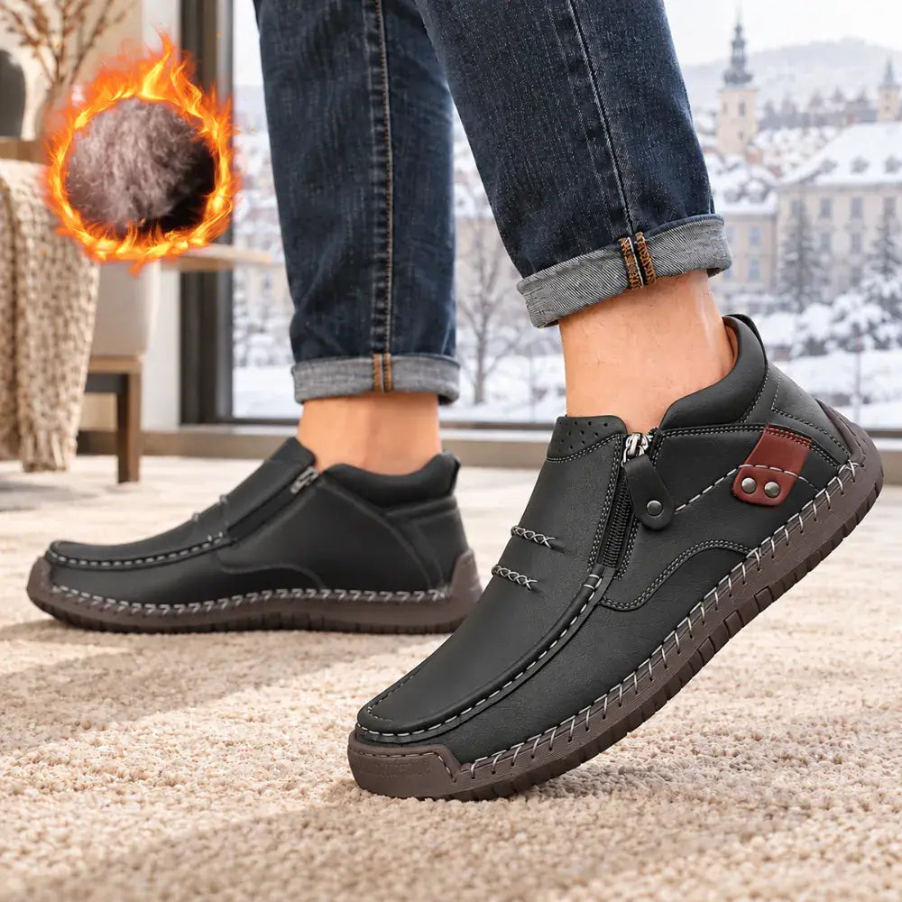 【38-48】Mocasines de conducción para hombre hechos a mano en piel – Puntera ancha, soporte para el arco