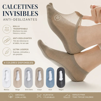 🧦【6 pares 27 euros】Calcetines invisibles transpirables de malla fina antideslizantes universales de 6 piezas