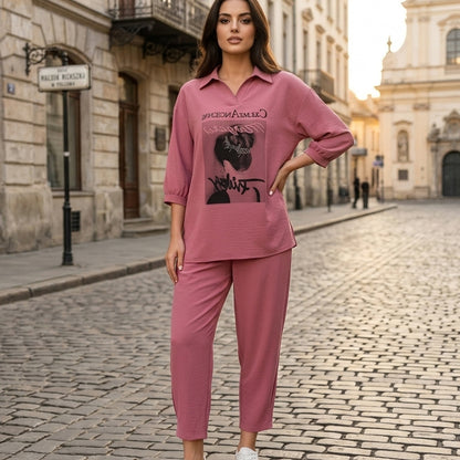 ✨ Conjunto casual de dos piezas: la combinación perfecta entre comodidad y estilo.