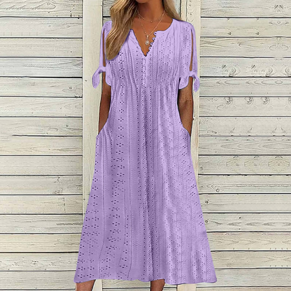 【🏆Nejprodávanější produkty】👗 Jednoduché a jemné jednobarevné šaty