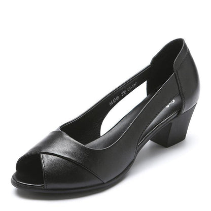 🔥Nuevas sandalias de mujer para el verano de 2026, de piel antideslizante, tacón grueso y suela suave, elegantes y a la moda.