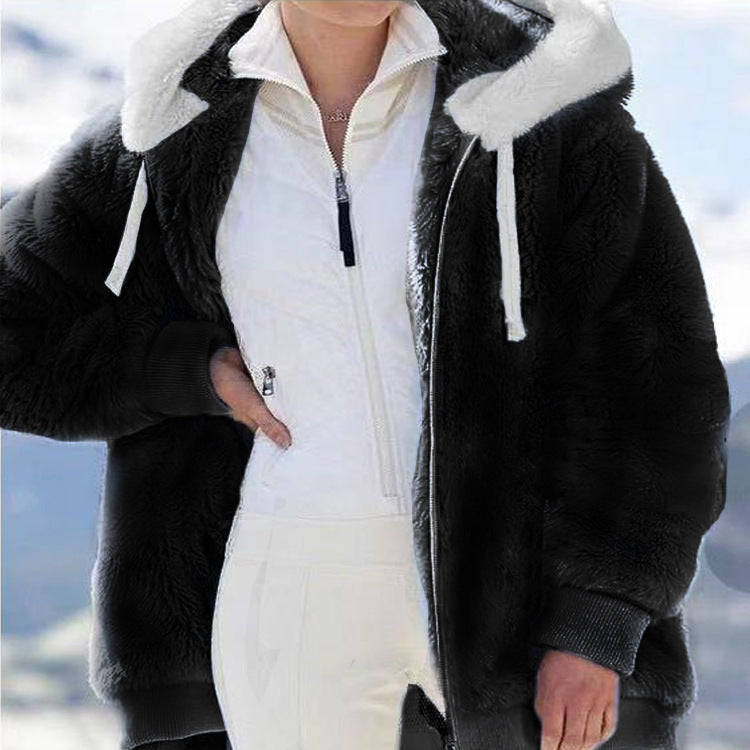☃️Descuento por tiempo limitado 39%❄️【S-5XL】Chaqueta de rayas contrastantes de felpa gruesa para mujer 2026