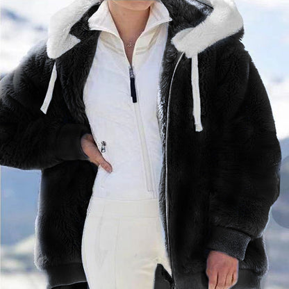 ☃️Descuento por tiempo limitado 39%❄️【S-5XL】Chaqueta de rayas contrastantes de felpa gruesa para mujer 2026