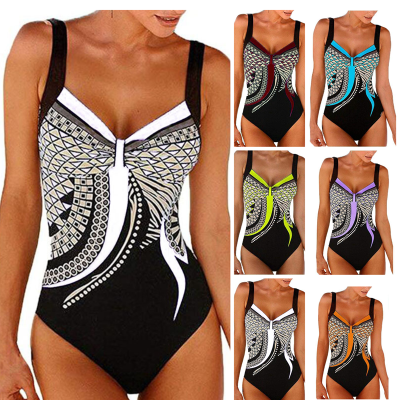 🩱Último día - 50% de descuento【S-3XL（45-85KG）】Nuevo traje de baño de una pieza con estampado retro 2026